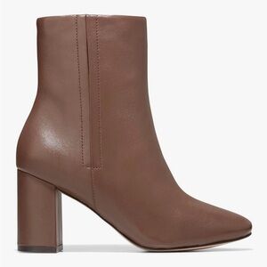 Cole Haan Women's Brown Leather Block Heel Ankle Boot